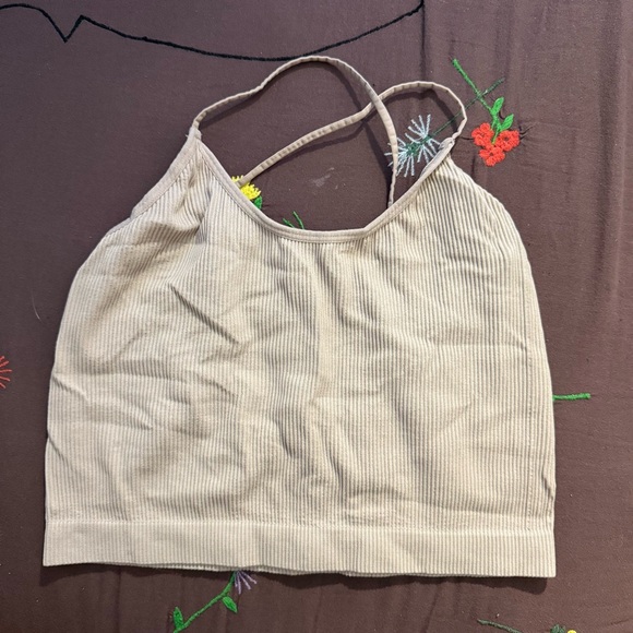 Colsie Ribbed Beige Bralette - Picture 1 of 3